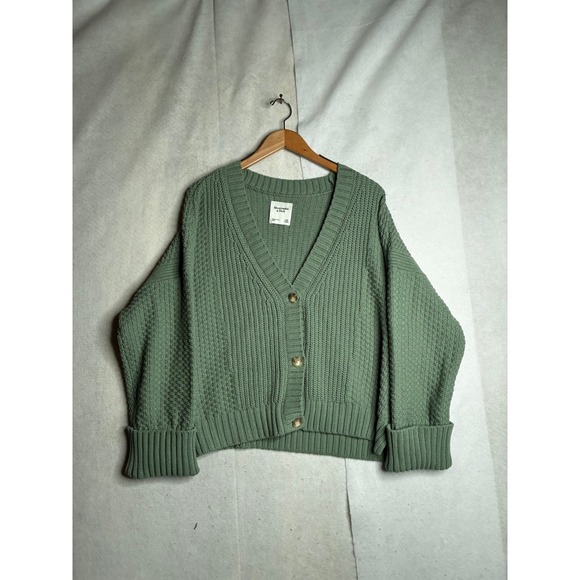 Abercrombie & Fitch Sweaters - Abercrombie & Fitch Sage Green Oversized Button Front Cardigan Sweater XXL 2151